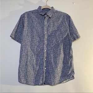 Untuckit  Jean Louis 100% Cotton Patterned Short Sleeve Button Down Shirt Medium
